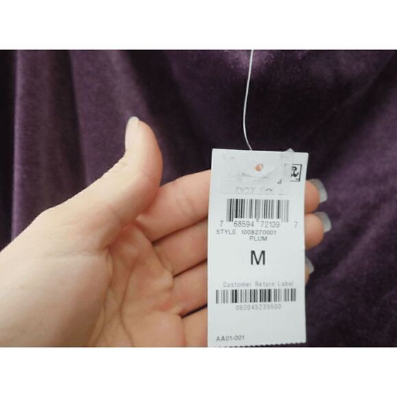 AND NOW THIS Women's Velvet Belted Raglan-Sleeve Dress Size M - Picture 5 of 5